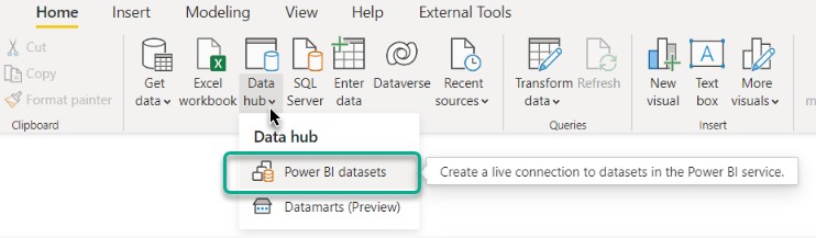 creating connections in the power bi desktop app